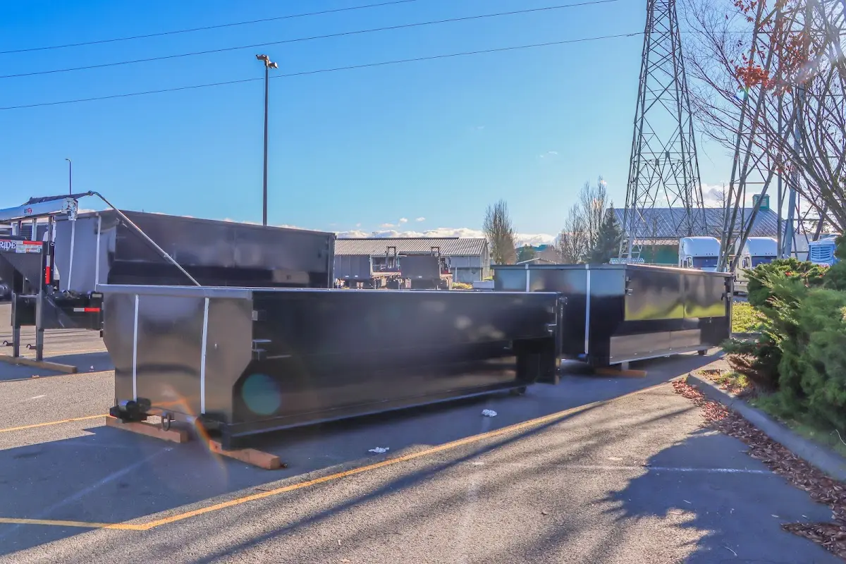 Roll-off dumpster ready for waste disposal at job site for Construction Dumpster Rental in Orange